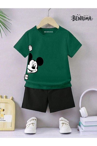 BENROMA Unisex Kids Shorts Set - Character Printed