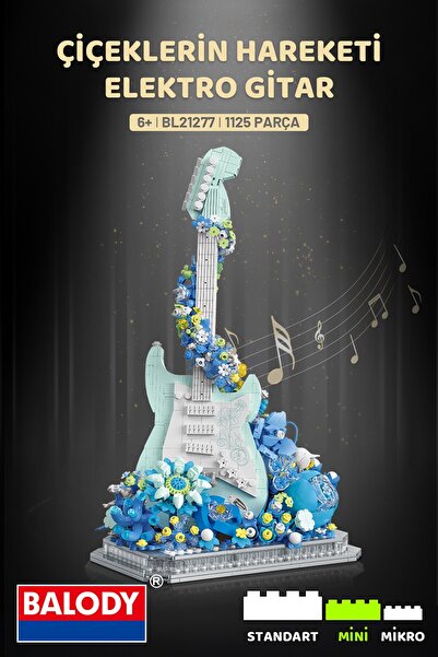 balody Çiçeklerin Hareketi – Elektro Gitar (BL21277) – Mini Blok Yapı Oyuncak...