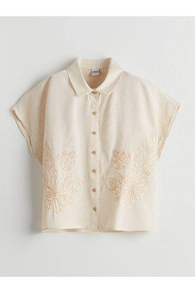 LC Waikiki Floral Linen Blend Girl's Shirt