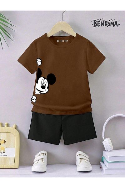 BENROMA Unisex Kids Shorts Set - Character Printed