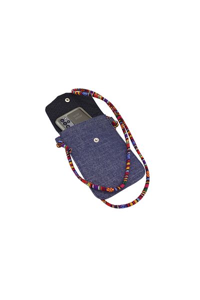 Anatolia Geantă pentru telefon mobil din denim colorat cu curea de umăr