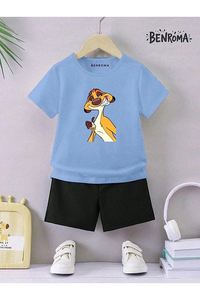 BENROMA Unisex Kids Shorts Set - Character Printed