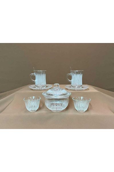 AR HOME 26 Pcs Handmade - Glass Tea and Cawa Cup Set