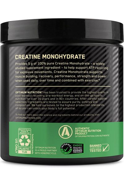 Optimum Nutrition Creatine Powder, Blueberry Lemonade, 360 Gm