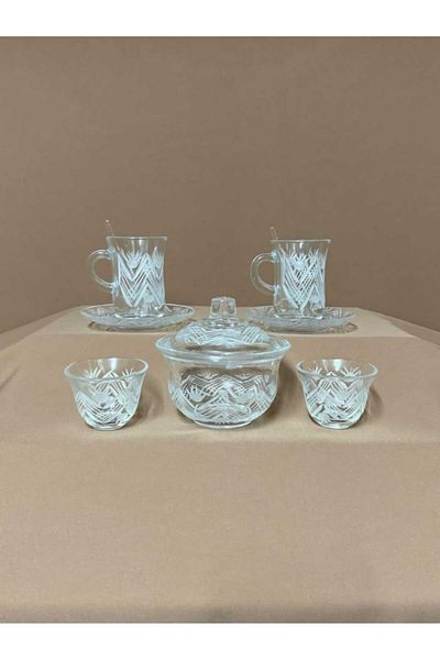 AR HOME 26 Pcs Handmade - Glass Tea and Cawa Cup Set
