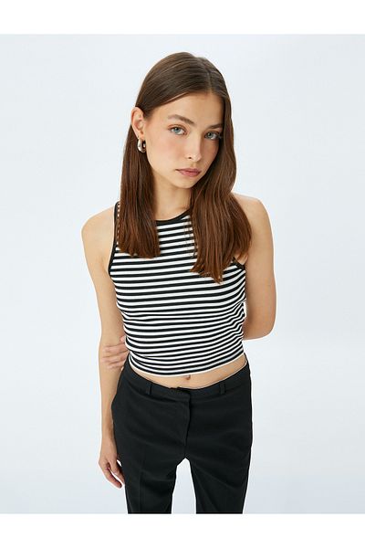 Koton Sleeveless Halter Neck Striped Women's Tank Top