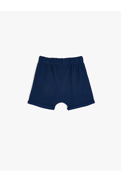 Koton Elastic Waist Button Detailed Cotton Basic Shorts