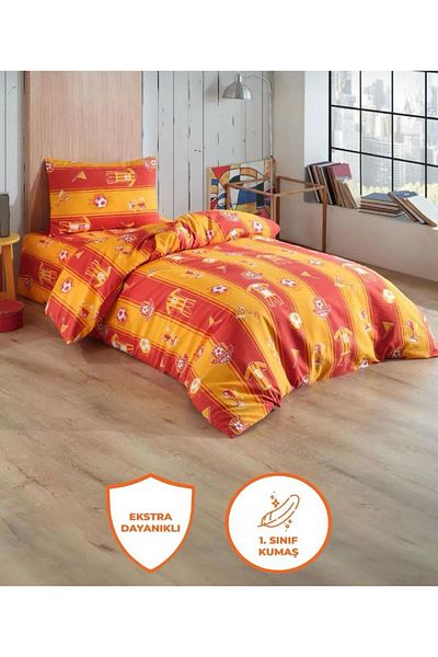 Pamuku Single Fan Pattern Duvet Cover Set + 1 Pillow Case