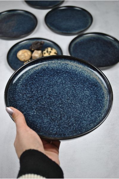 Qualitev 6 Pieces Porcelain Serving Presentation Plate 20 cm Mihen Series - Cake Plate Set