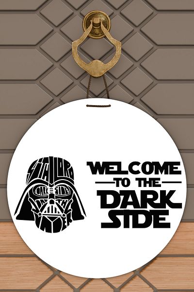 Rugmood Μοντέρνο Στολίδι Πόρτας Λευκό Σκούρο Stde Star Wars Στολίδι Εξωτερικής Πόρτας