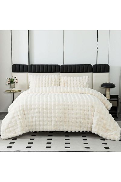 gülce home Bubble Rabbit Feather Sleeping Set and Bed Cover
