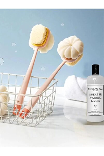 Busstier 2-in-1 Long Handle Shower Brush - Massage Effect, Two-Way Bath Brush