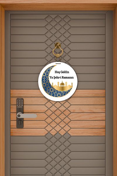 Rugmood Modern Door Ornament White Welcome City Ramadan Outdoor Door Ornament