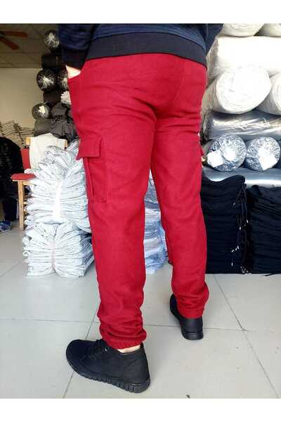 SURMARİ Cargo Pocket Men's Regular Fit Winter Fleece Sweatpants