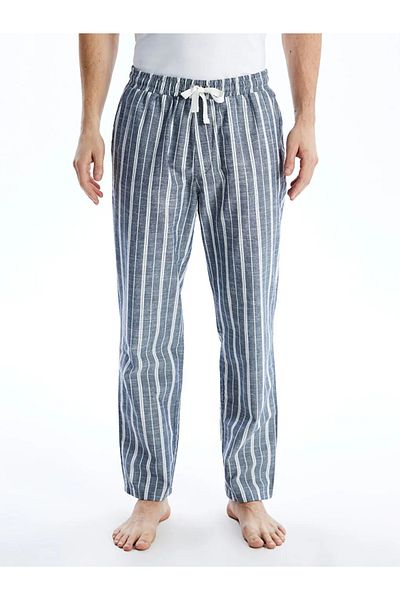 LC Waikiki Μπεζ Standard Fit ριγέ ανδρικό παντελόνι πιτζάμα