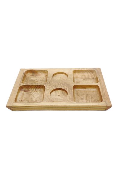 Wood Provence Wooden 6 Compartment Breakfast and Snack Plate - 100% Olive Wood - 35cm