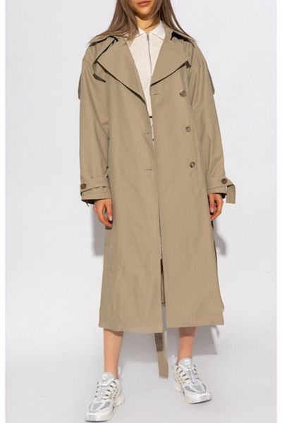 Natavanbutık Beige Slit Trench Coat