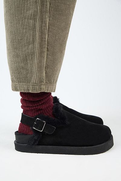 Manijero Holly 2 Furry Platform - Sandale negre pentru femei din piele naturală cu cataramă arcuită Mărimea: 40