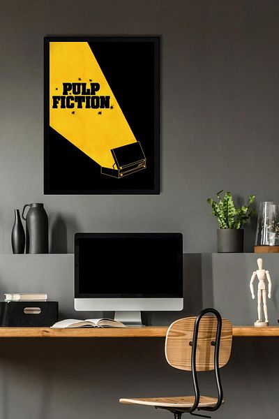 Saturn Pulp Fiction Framed Painting - Cheap Novel Fim Poster Painting