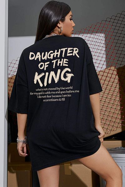 uyguntarz Βαμβακερό μπλουζάκι Daughter Of The King με στάμπα Oversize