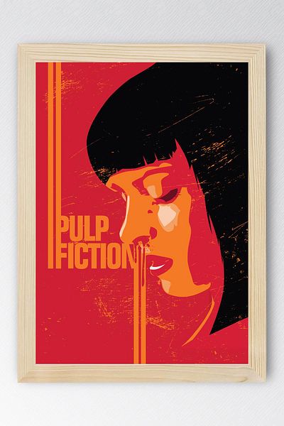 Saturn Pulp Fiction Framed Painting - Cheap Novel Fim Poster Painting