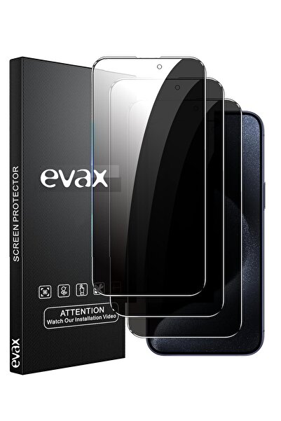 Evax (3'LÜ GUARD HAYALET) Iphone 15 Pro Uyumlu Hayalet Tam Kaplayan Guard Cam...