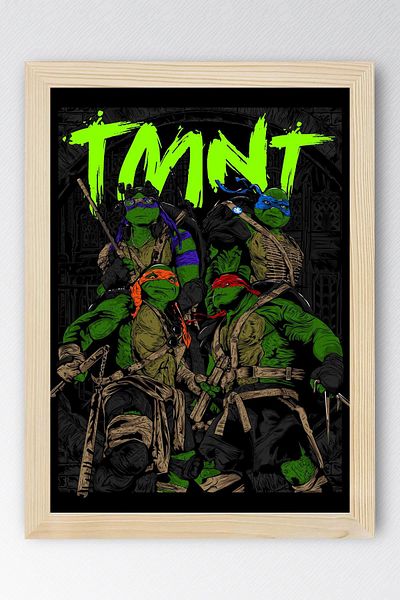 Saturn Ζωγραφική με κορνίζα Ninja Turtles - Ζωγραφική αφίσας ταινίας Teenage Mutant Ninja Turtles
