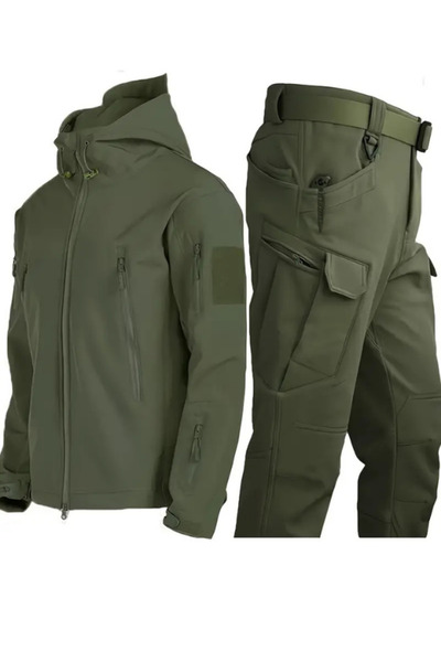 m.baba Takım Kışlık SU Gecirmez Softshell Taktik Mont İçi Polarlı ve Softshell Pantolon İçi Polarlı