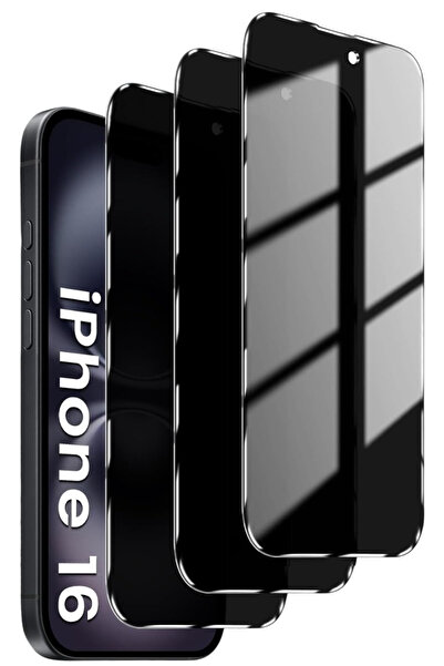 Evax (3'LÜ GUARD HAYALET) iPhone 16 Uyumlu Hayalet Tam Kaplayan Guard Cam Ekr...