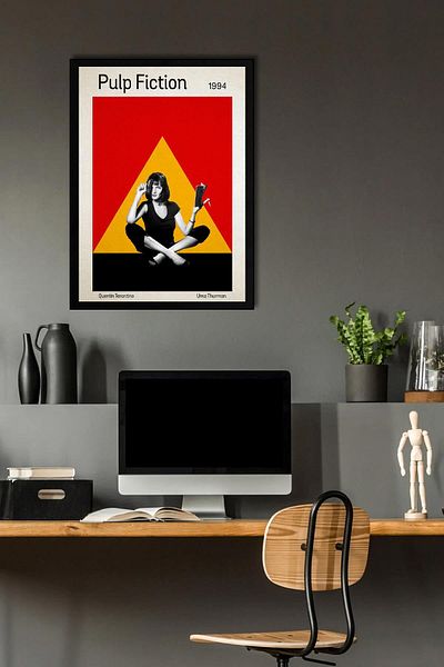 Saturn Pulp Fiction Framed Painting - Cheap Novel Fim Poster Painting