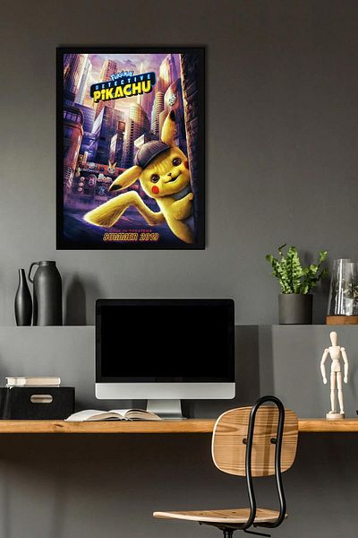 Saturn Pokemon Framed Painting - Cartoon Poster Painting
