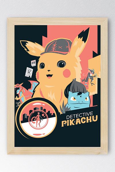 Saturn Pokemon Framed Painting - Cartoon Poster Painting