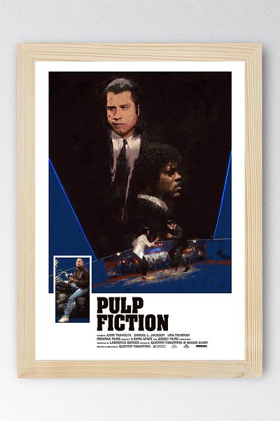 Saturn Pulp Fiction Framed Painting - Cheap Novel Fim Poster Painting