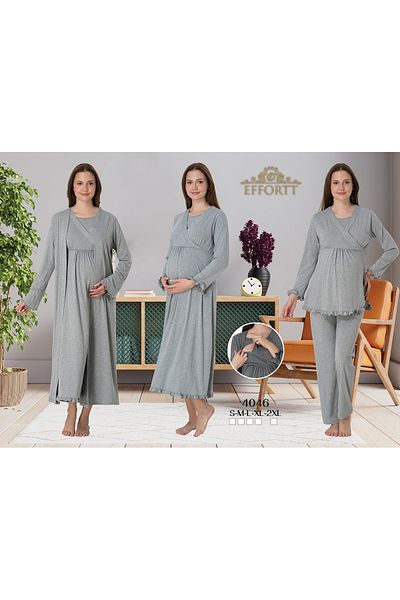 Maison Mila 4-Piece Maternity Set with Concealed Breastfeeding Features of Effortt Cotton