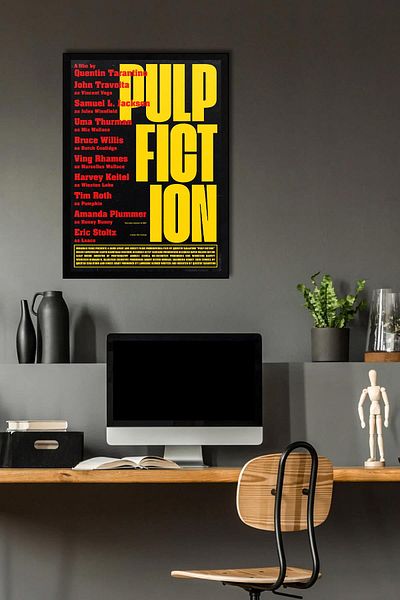 Saturn Pulp Fiction Framed Painting - Cheap Novel Fim Poster Painting