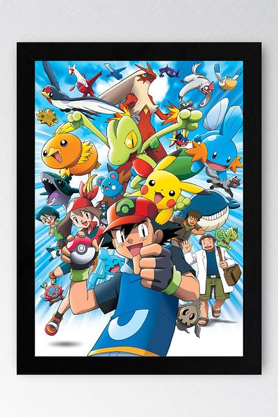 Saturn Pokemon Framed Painting - Cartoon Poster Painting