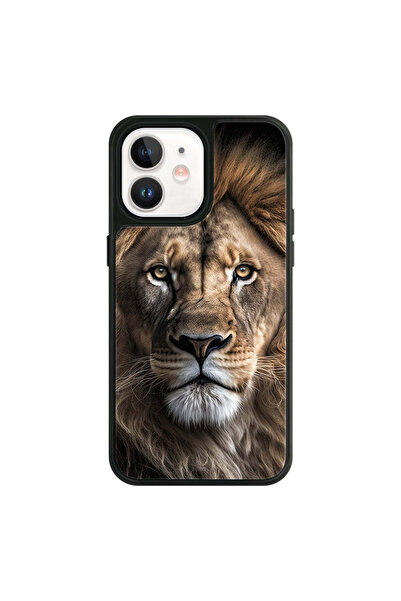 Galatasaray İphone 12 Uyumlu Aslan Asalet Cam Telefon Kılıfı