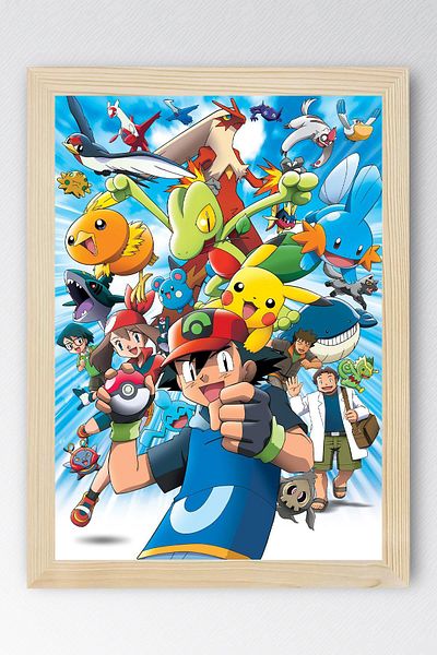 Saturn Pokemon Framed Painting - Cartoon Poster Painting