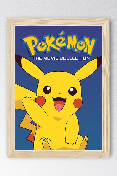 Saturn Pokemon Framed Painting - Pikachu Cartoon Poster Painting