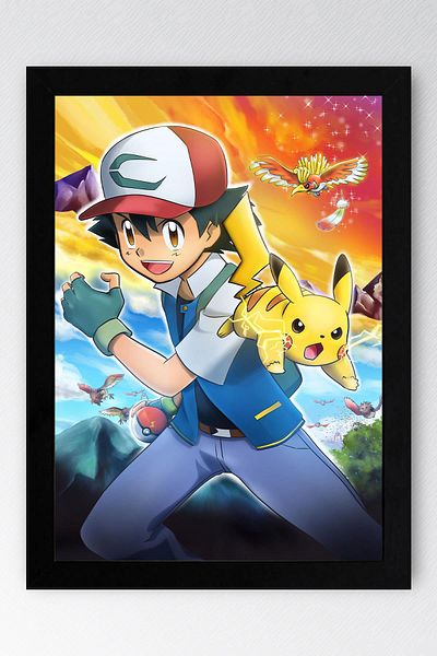 Saturn Pokemon Framed Painting - Cartoon Poster Painting
