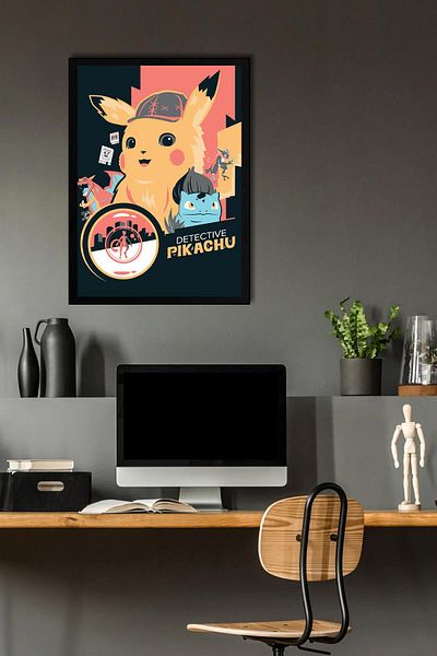 Saturn Pictură înrămată Pokemon - Pictură poster de desene animate