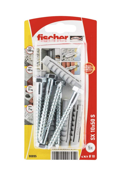 Fischer SX 10x50 S Dübel ve Çelik Vida Set 5 Adet-90895