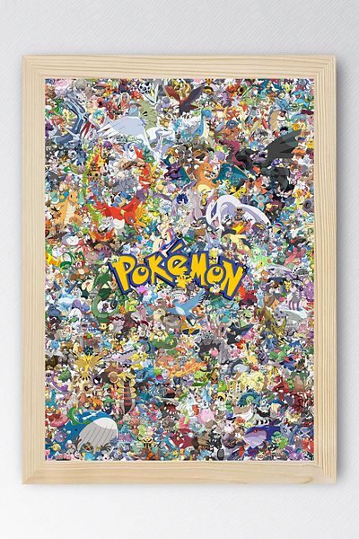Saturn Pokemon Framed Painting - Cartoon Poster Painting