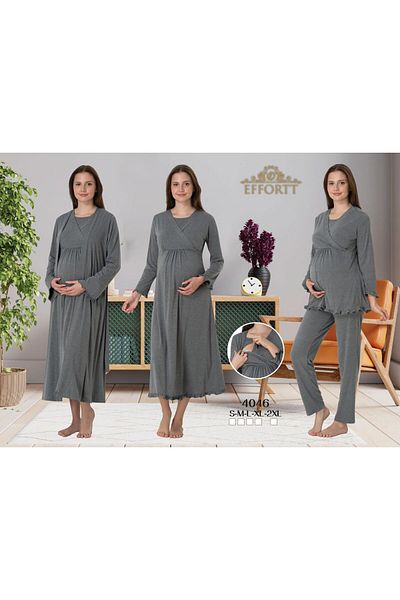 Maison Mila 4-Piece Maternity Set with Concealed Breastfeeding Features of Effortt Cotton