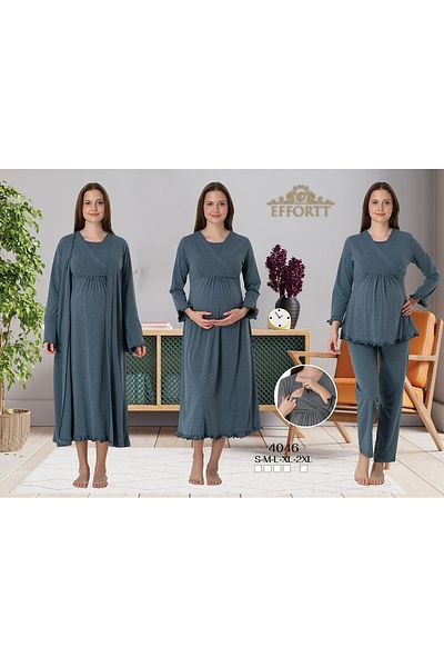 Maison Mila 4-Piece Maternity Set with Concealed Breastfeeding Features of Effortt Cotton