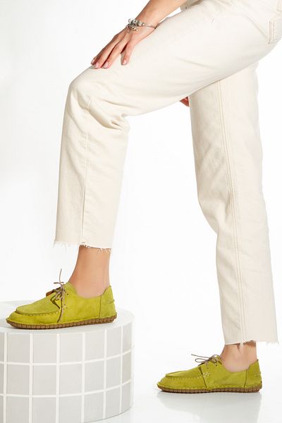 PASSAGE SHOES Γυναικεία παπούτσια από γνήσιο δέρμα 4055 - Pistachio Green Comfort