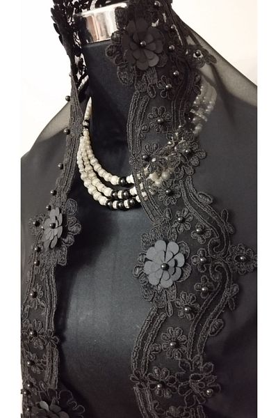 Lady Rio Mevlit Shawl - Φανταχτερό και Special Day Shawl, Βραδινό Φόρεμα με Πέρλες