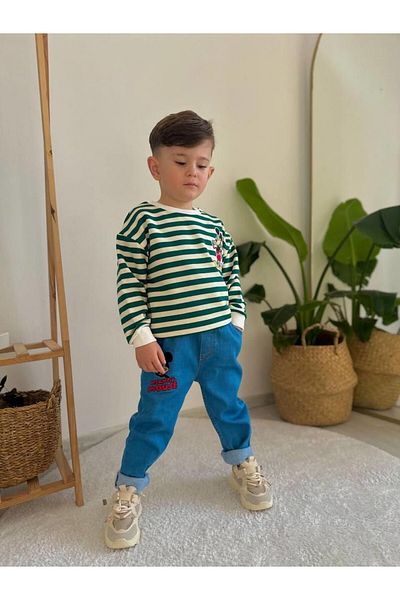 MODA Mickey Detailed Striped Suit