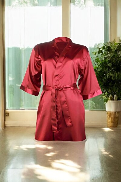 White Velvet Ženska satenska kratka kućna haljina sa pojasom W.V.6NL.0.5A.Y