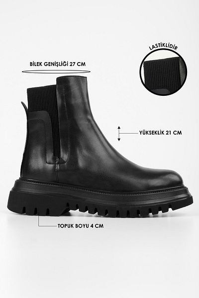 Shoeberry Γυναικείες μπότες Loka μαύρες με χοντρή σόλα